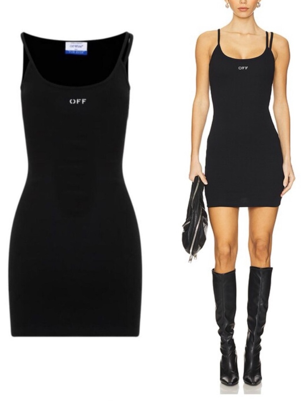 Off White Women Off White Stamp Rib Basic Tank Dress
